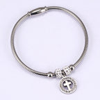 Women's Cross Charm Gold Stainless Steel Bracelet