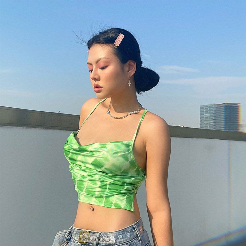 Y2K Tie-Dye Open-Back Cami Top
