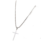 Gold Rope Chain Cross Pendant Necklace