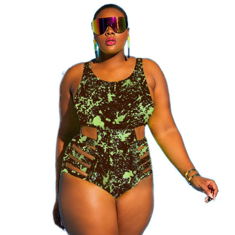Plus Size Cut-Out One-Piece Swimsuit