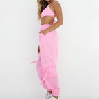 Women's Sporty Casual Set with Harem Pants and Tank Top
