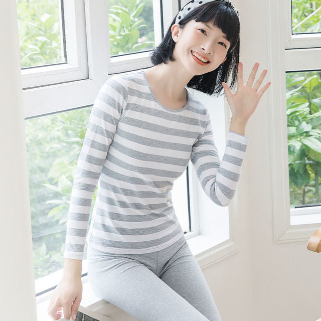 Women's Thin Cotton Thermal Underwear Set for Autumn