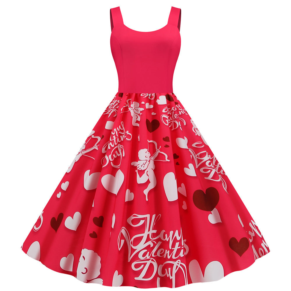 Piano Keys and Music Note Print Sleeveless Swing Dress
