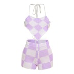 2023 Summer Women's Sexy Hollow Knit Set with Shorts