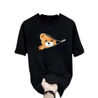 Loose Teddy Bear Printed Short Sleeve | Streetwear