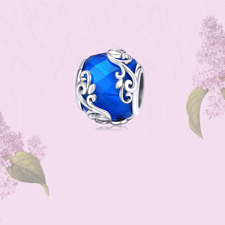 Blue Glass Filigree Charm Bead