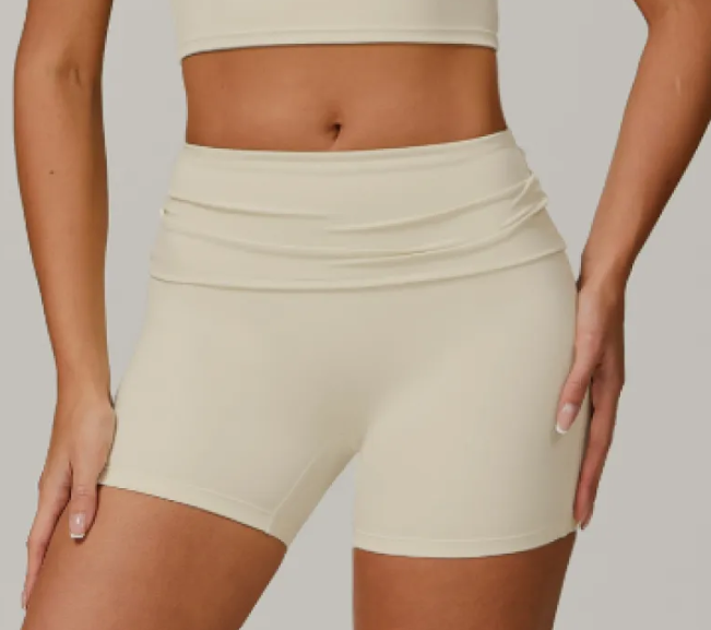 Women's Fold High-Waist Quick-Drying Yoga Shorts