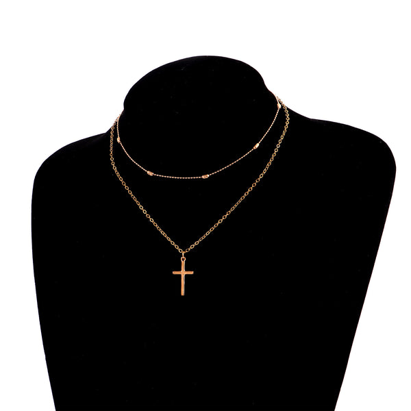 Layered Cross Pendant Necklace