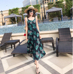 Bohemian Print Maxi Dress with Spaghetti Straps