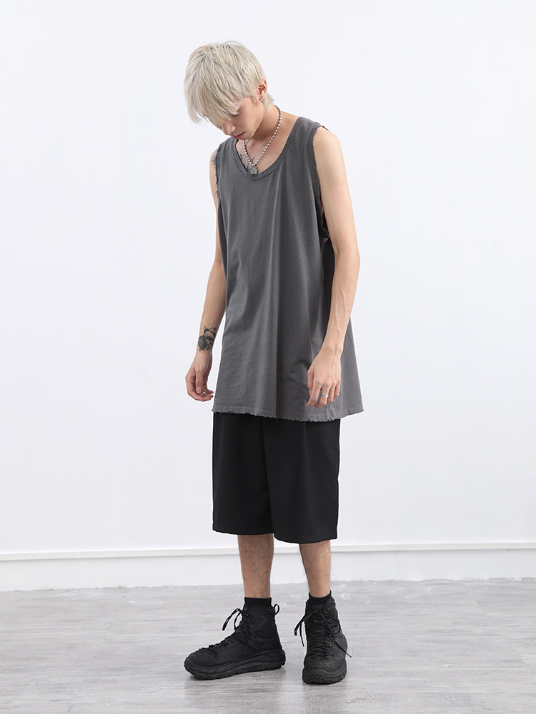 BKTLlife Dark Style Distressed Edge Tank Top