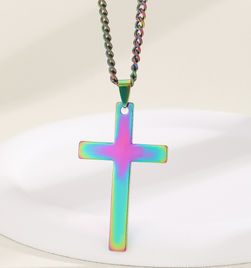 Minimalist Gold Cross Pendant Necklace for Men | Christian Jewelry