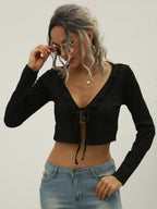 2020 Stylish Ruffle Tie-Front Crop Top (Sexy Design)