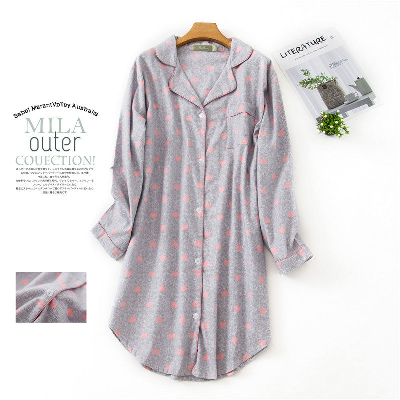 Cotton Plush Home Sleepwear with Cartoon Design