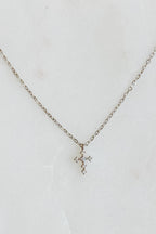 Dainty CZ Cross Pendant Necklace