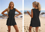 Women's 2-Piece Knitted Summer Set with Split Vest Top and Shorts