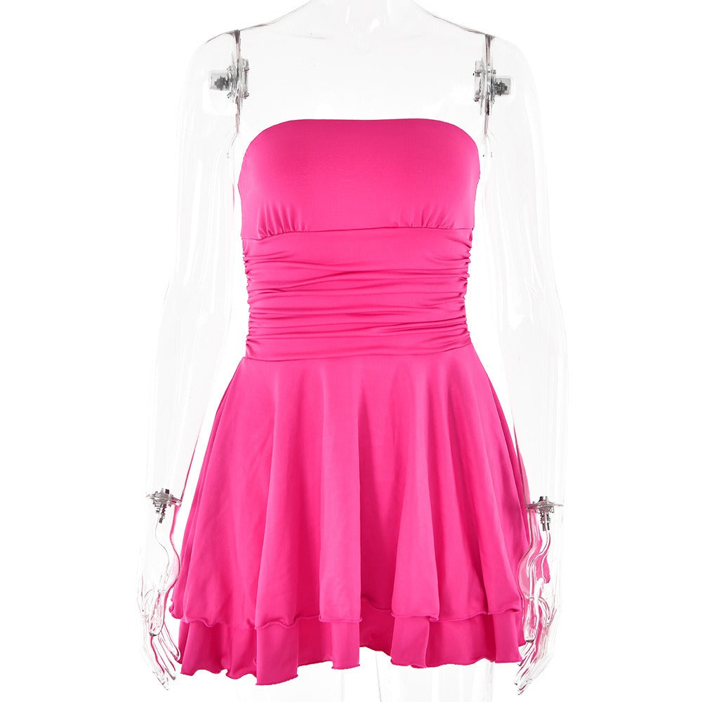 Off Shoulder Tube Top & High Waist Skirt Set