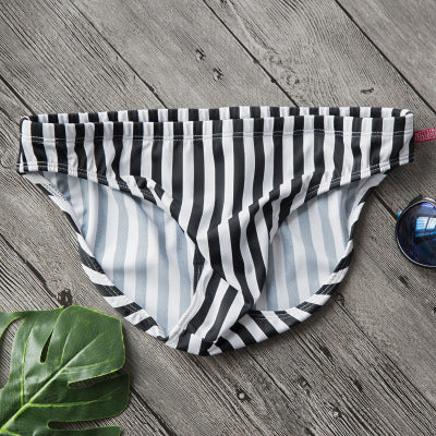 Men's Low-Rise Striped Swim Briefs