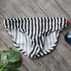 Men's Low-Rise Striped Swim Briefs