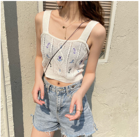 2020 Summer Stylish Short Knit Tank Top for Women