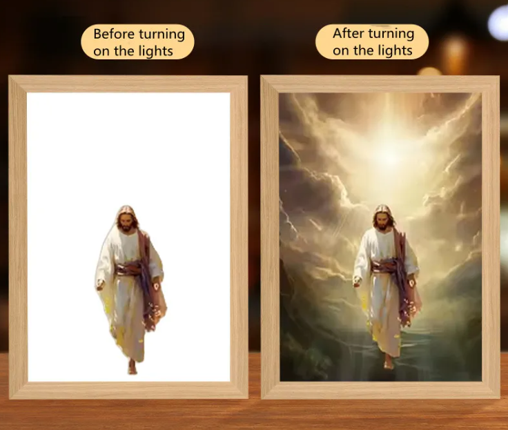 Jesus LED Night Light Art Frame