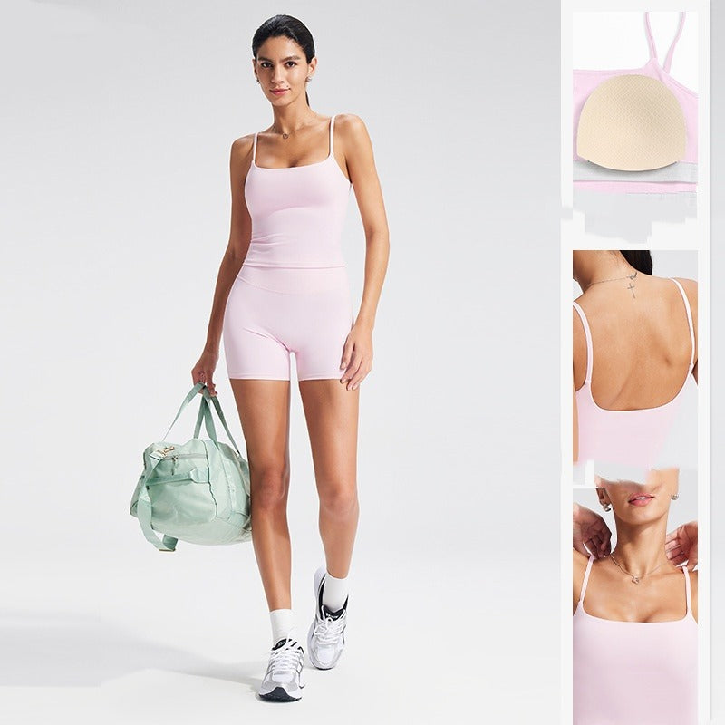 Brushed Back Spaghetti Strap Exercise Vest