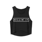 Killin' It Oversized Letter Print Black & White Tank Top