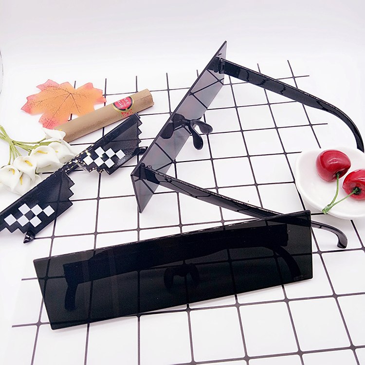 Rectangle Mosaic Reflective Sunglasses