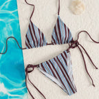 Striped Triangle String Bikini Set