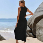 Knit Hollow-Out Bodycon Maxi Beach Cover-Up Dress