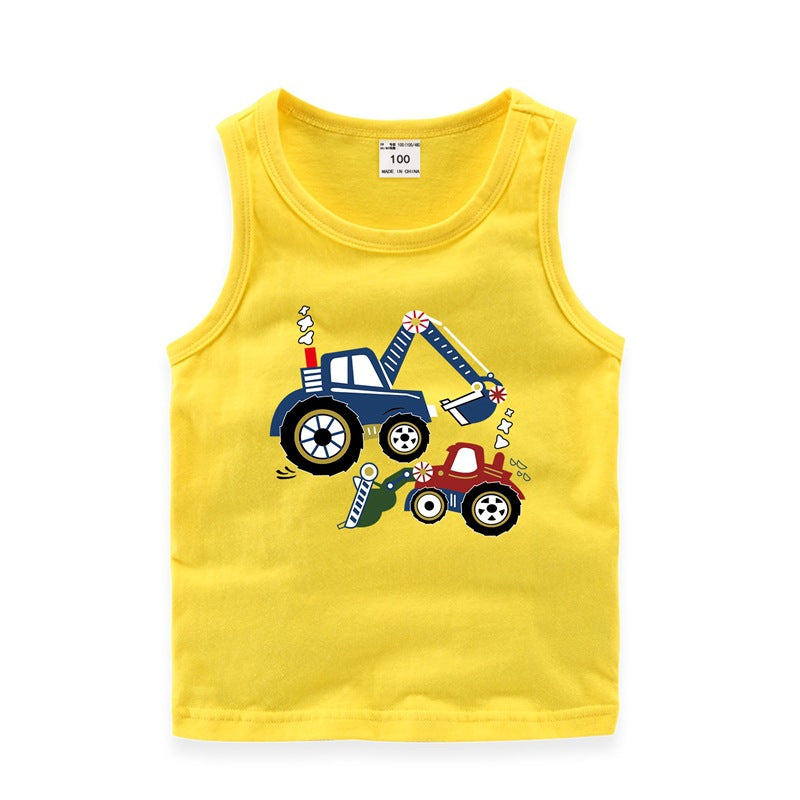Kids' Cartoon Truck Sleeveless Tank Top