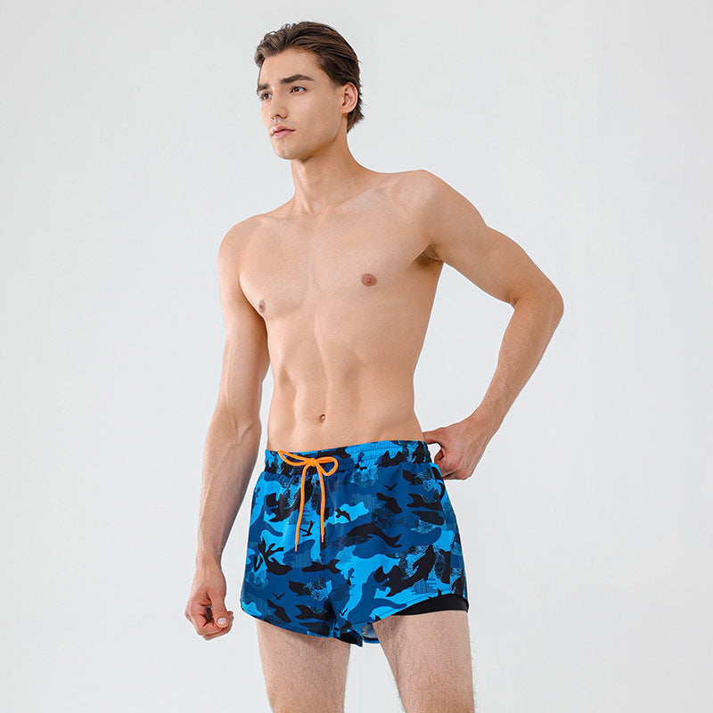 Men's Camo Double-Layer Quick-Dry Swim Trunks