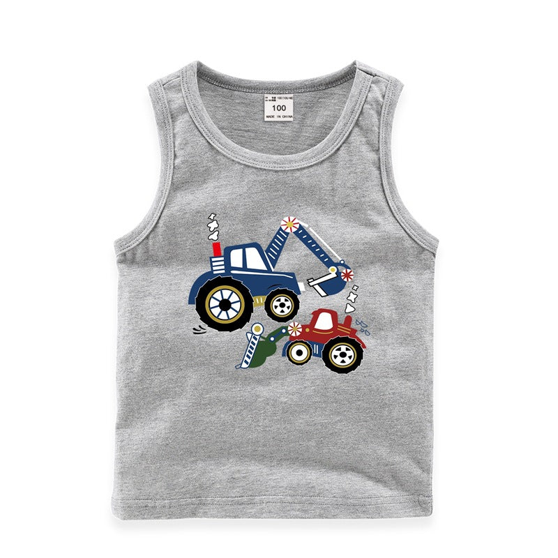 Kids' Cartoon Truck Sleeveless Tank Top
