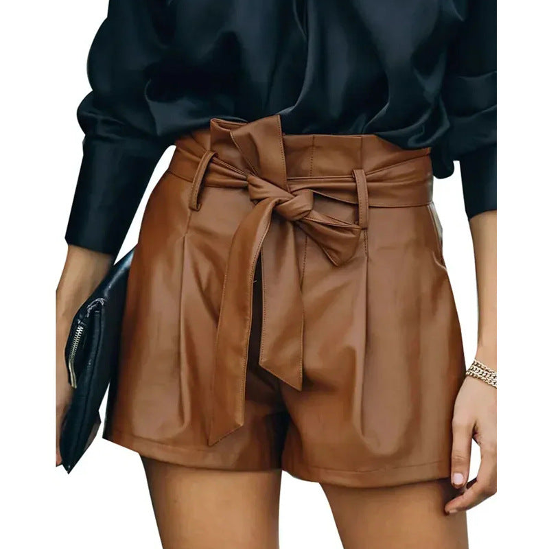Fashion High-Waisted PU Shorts for Women (New Style)