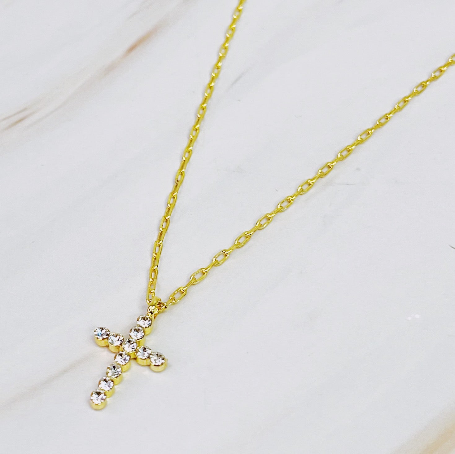 Crystal Cross Pendant Necklace