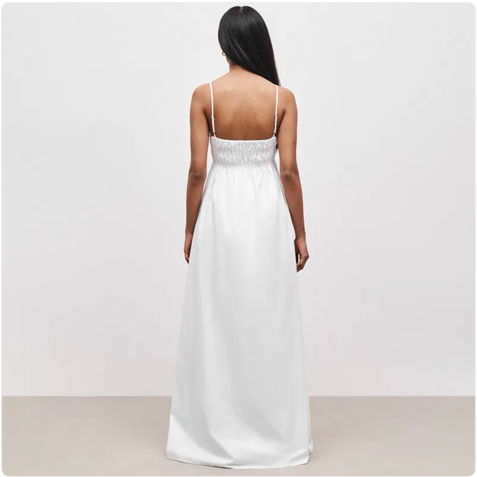 Smocked Spaghetti Strap Flowy Maxi Dress