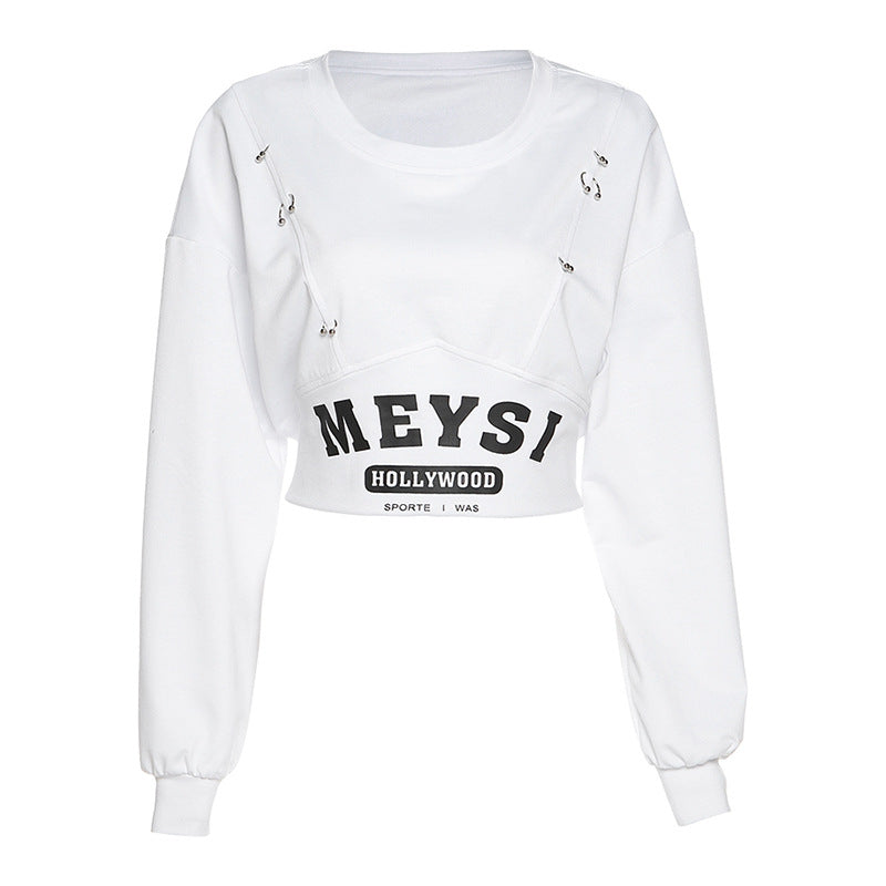 2020 Autumn Winter Women's Letter Print Crop Top