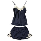 Embroidered Women's Sexy Pajama Set with Shorts