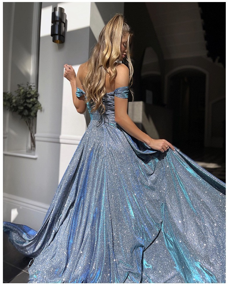 Sequin Tube Top Side-slit Dress