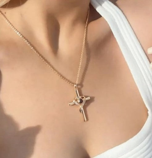 Love Heart Cross Necklace