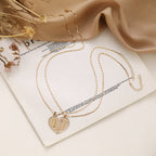 Gold Plated Two-Half Heart Couple Pendant Necklace