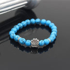 Lava Stone Dog Paw Heart Bead Bracelet