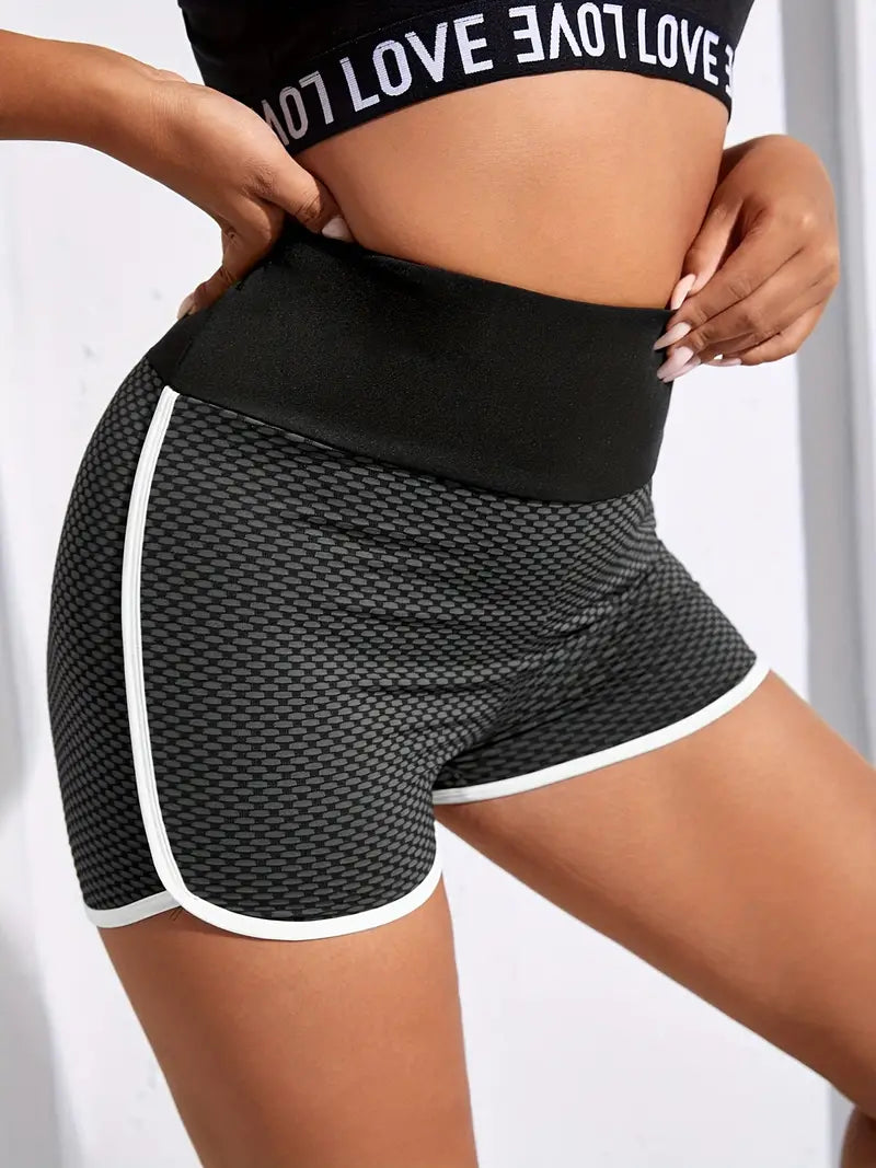 Plus Size Women's High Rise Sports Shorts with Wide Band