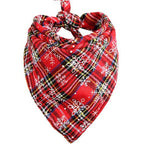 Pet Bandana Triangle Tie On Scarf for Dogs and Cats Plaid Snowflake Lemon Banana Prints Adjustable Cotton Neckerchief All Seasons