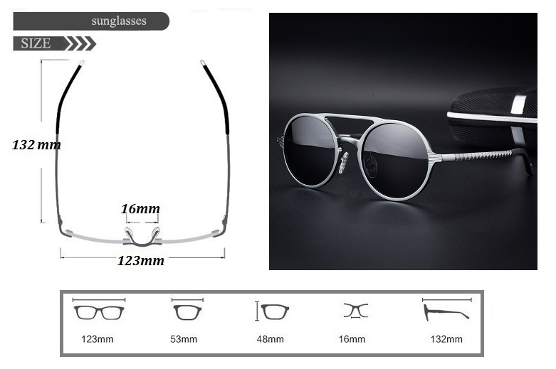Round Steampunk Polarized Sunglasses