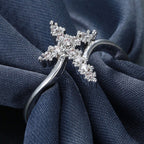 CZ Cross Ring for Women - Silver