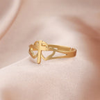 Adjustable Double Love Cross Opening Ring