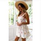 Printed Ruffle Camisole Dress
