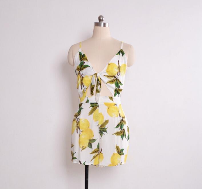 Bohemian Floral Print Spaghetti Strap Playsuit