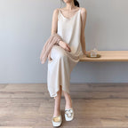 Silk Chiffon Midi Dress with Vintage Style Camisole