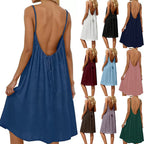 Women's Spaghetti Strap Backless Bodycon Dress